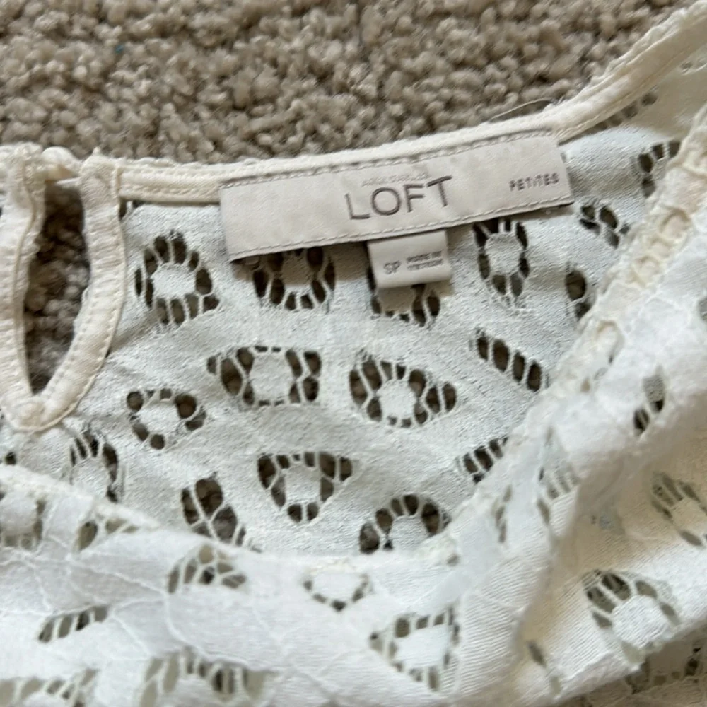 Loft Lace White Shirt (Small)